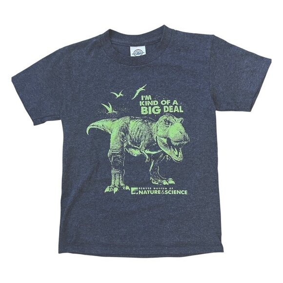 Dinosaur TREX Denver Nature and Science Museum Glow Shirt Green Gray Youth Small - Picture 1 of 12